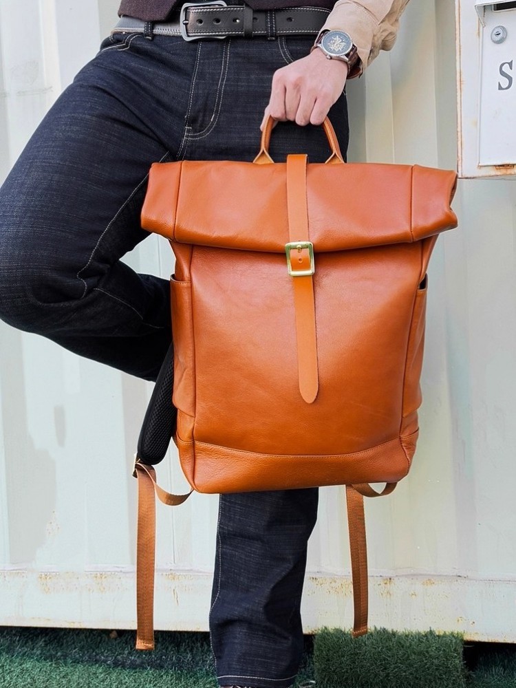 Large Capacity Mens Genuine Le - مراجعة Leather Backpack Vintage وسعره