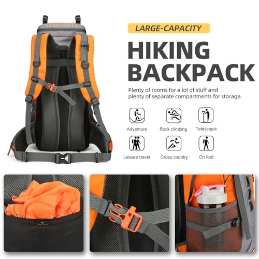 60L Hiking Backpack for Men an - مراجعة Hiking Backpack Waterproof وسعره