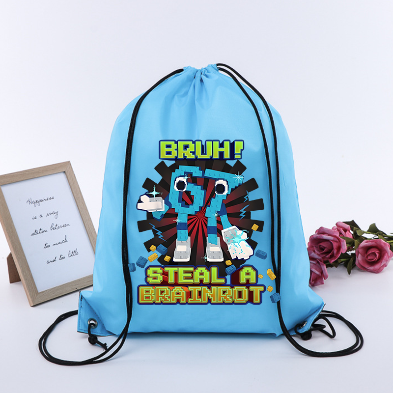 Steal A Brainrot 67 Six Seven  - مراجعة Drawstring Gym Bag وسعره