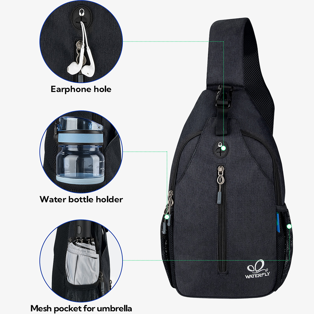 WATERFLY Crossbody Sling Bag C - مراجعة Sling Backpack Shoulder وسعره