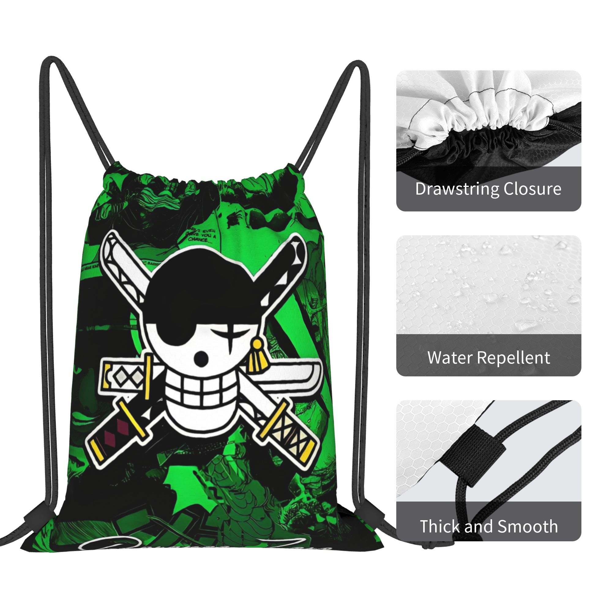 One Piece Zoro Skull Backpack  - مراجعة Drawstring Gym Bag وسعره