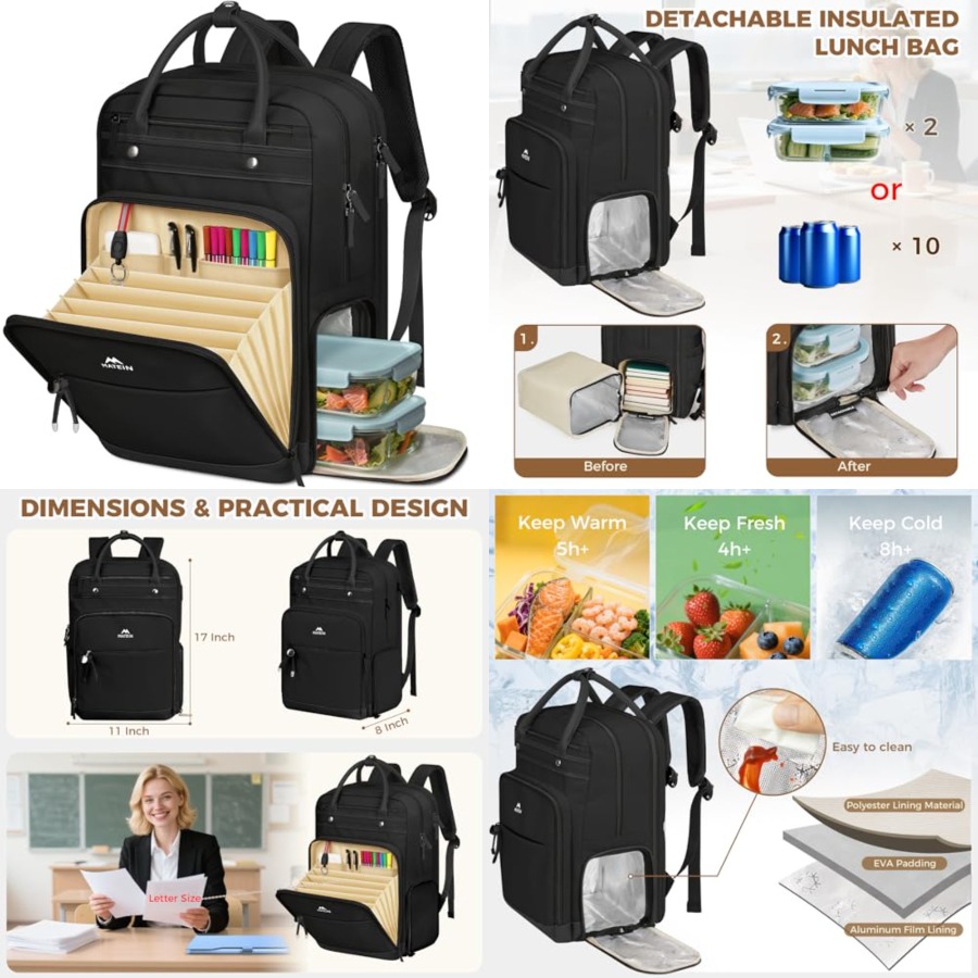 Teacher Backpack with Lunch Co - مراجعة Laptop Backpack 15.6 وسعره