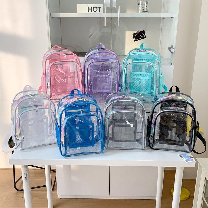 PVC Transparent Zipper Large C - مراجعة Fashion Backpack Women وسعره