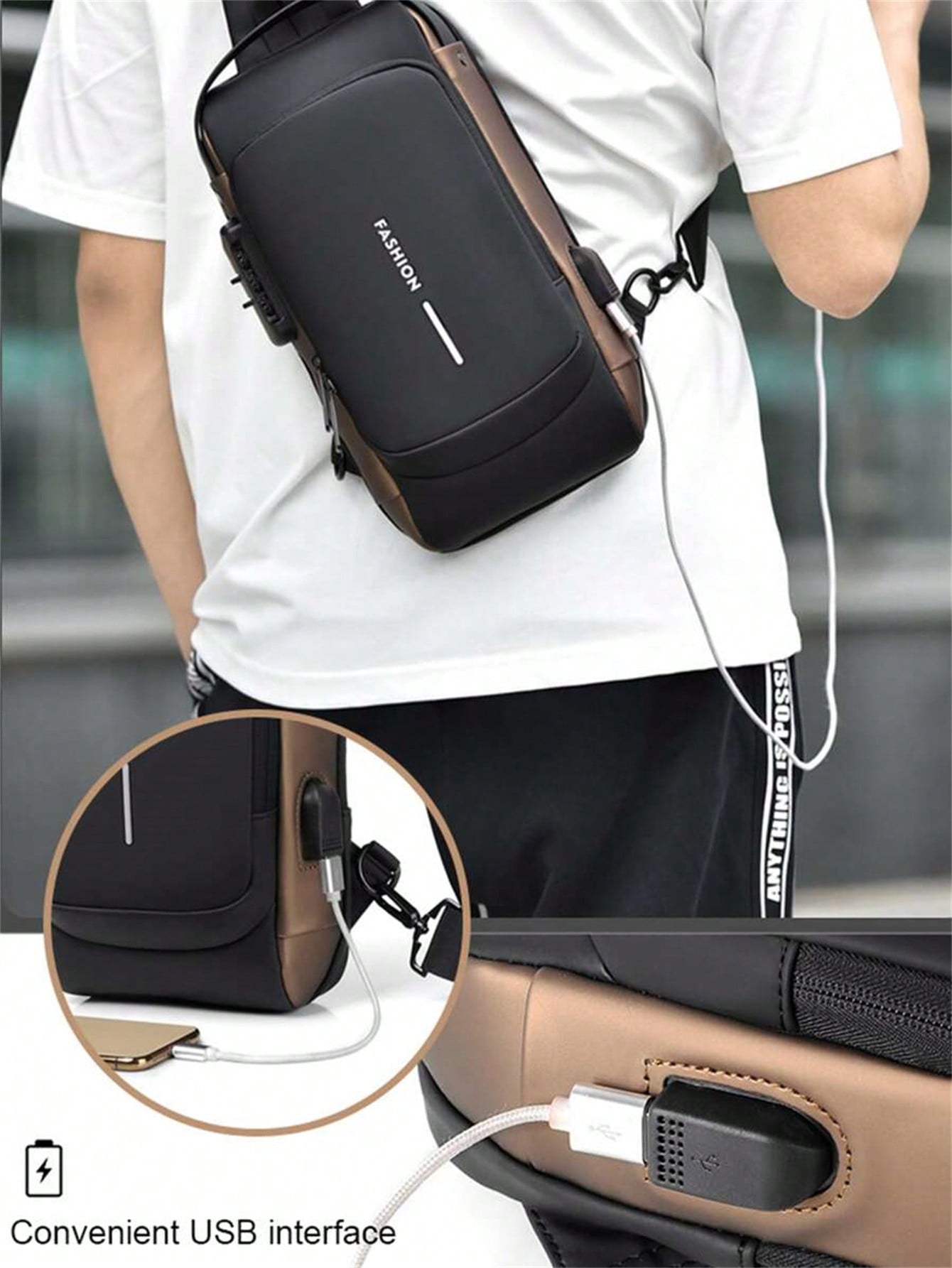 Men's Bags Shoulder Messenger  - مراجعة Sling Backpack Shoulder وسعره