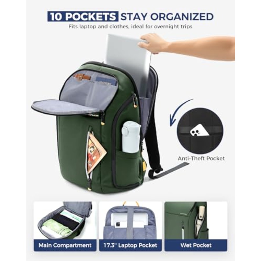 Laptop Backpack for Men, Buses - مراجعة Travel Backpack Anti Theft وسعره