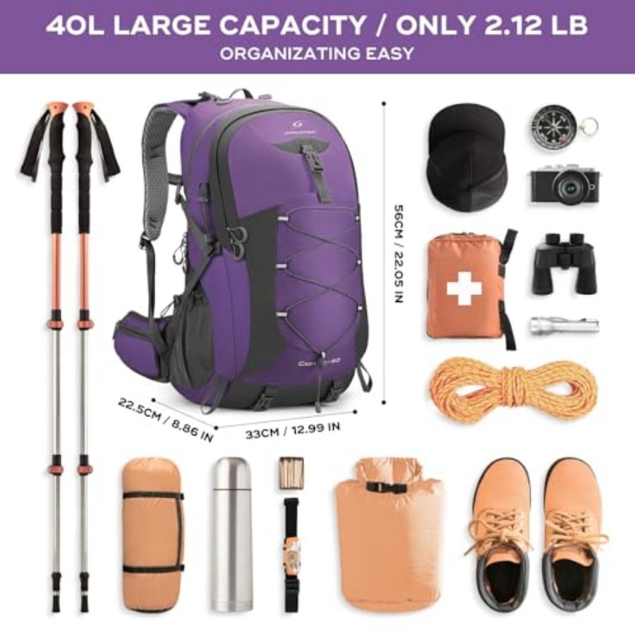 Hiking Backpack, Camping Backp - مراجعة Hiking Backpack Waterproof وسعره