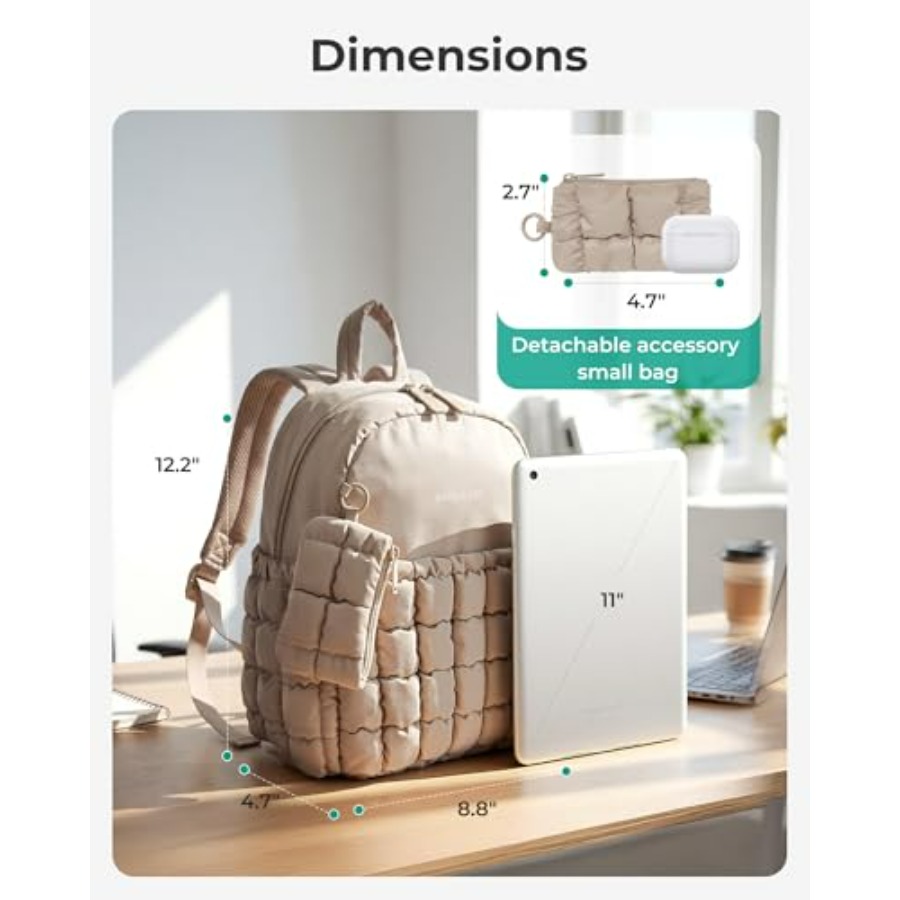 Mini Backpacks for Women, Puff - مراجعة Mini Backpack Purse وسعره