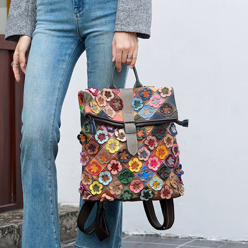 Vintage Women Genuine Leather  - مراجعة Fashion Backpack Women وسعره