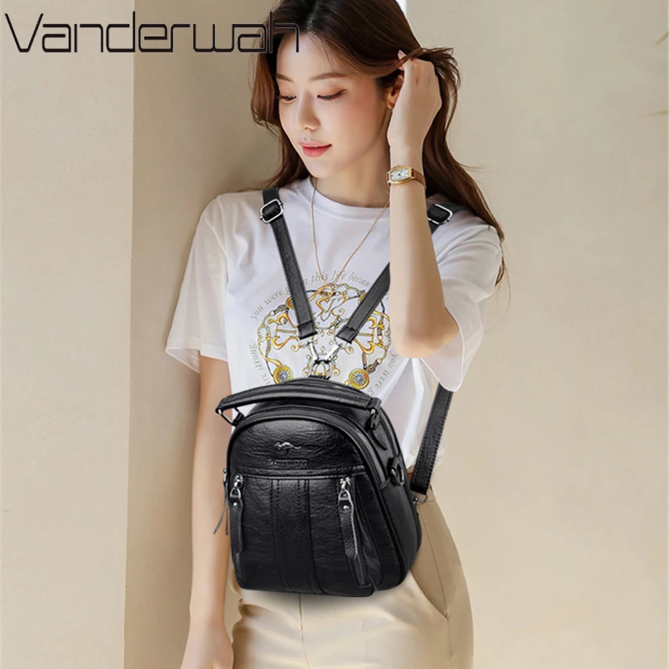 4 In 1 Leather Backpacks Multi - مراجعة Leather Backpack Vintage وسعره