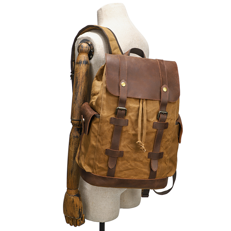 Men's Backpack Vintage Waxed C - مراجعة Leather Backpack Vintage وسعره