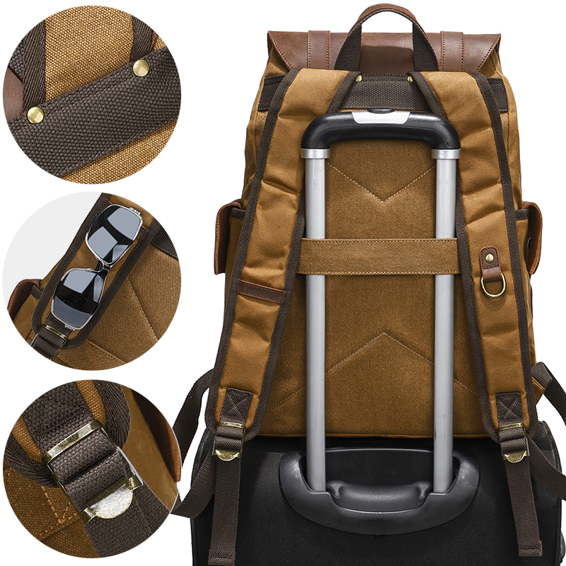 Men's Backpack Vintage Waxed C - مراجعة Leather Backpack Vintage وسعره