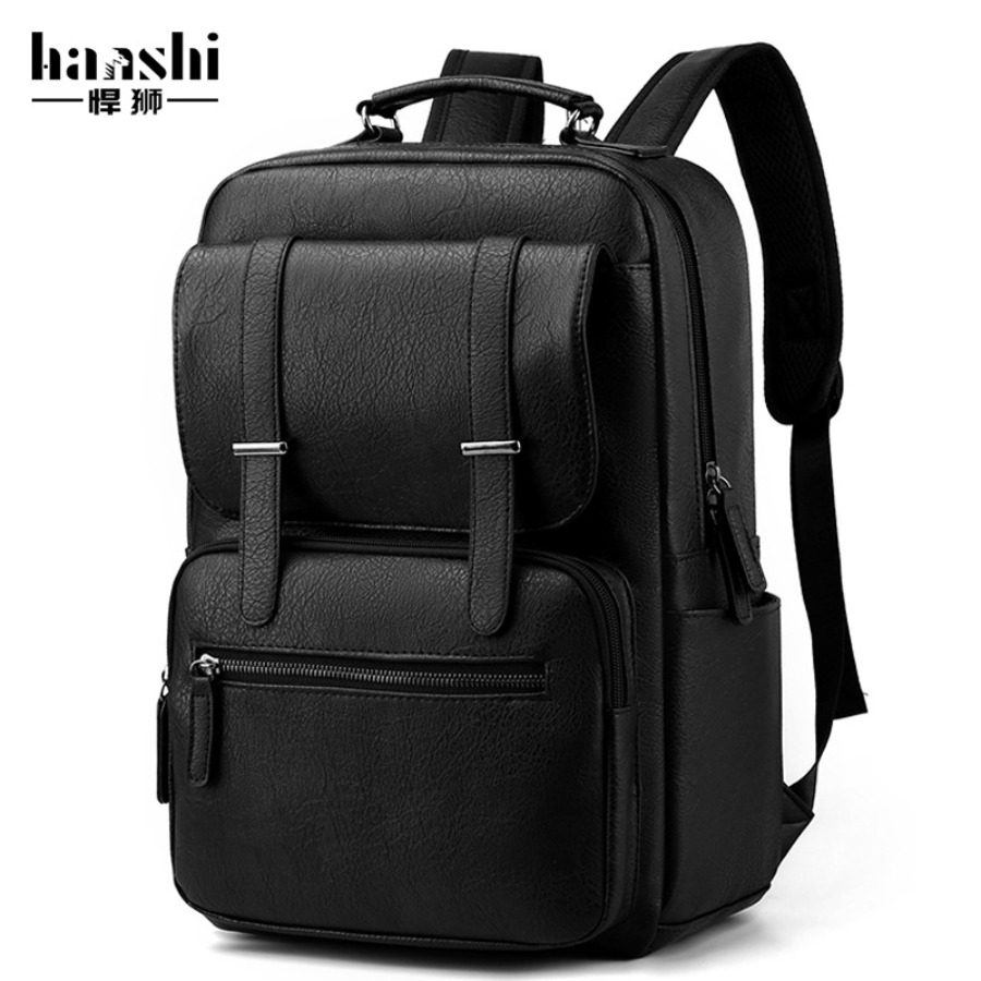 【New Arrival】Men's PU Leather  - مراجعة Laptop Backpack 15.6 وسعره