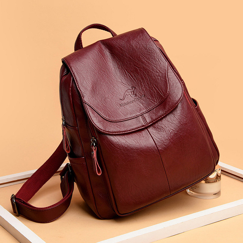 9 Color Women Soft Leather Bac - مراجعة Leather Backpack Vintage وسعره
