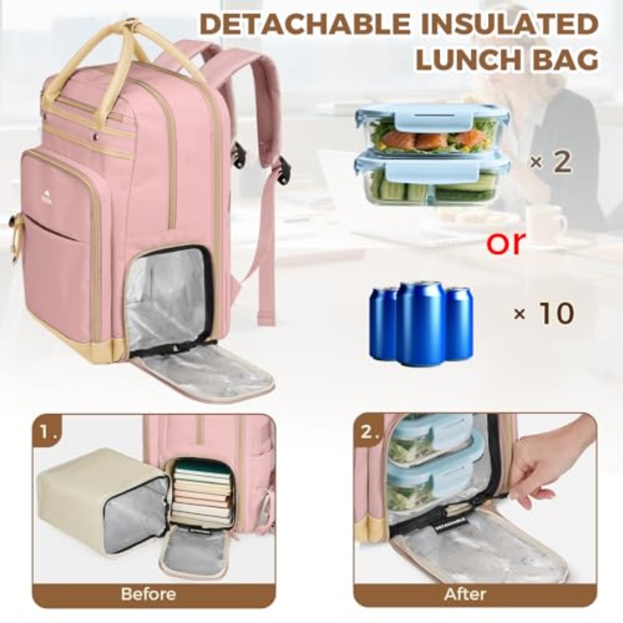 Lunch Backpack for Women, Teac - مراجعة Laptop Backpack 15.6 وسعره