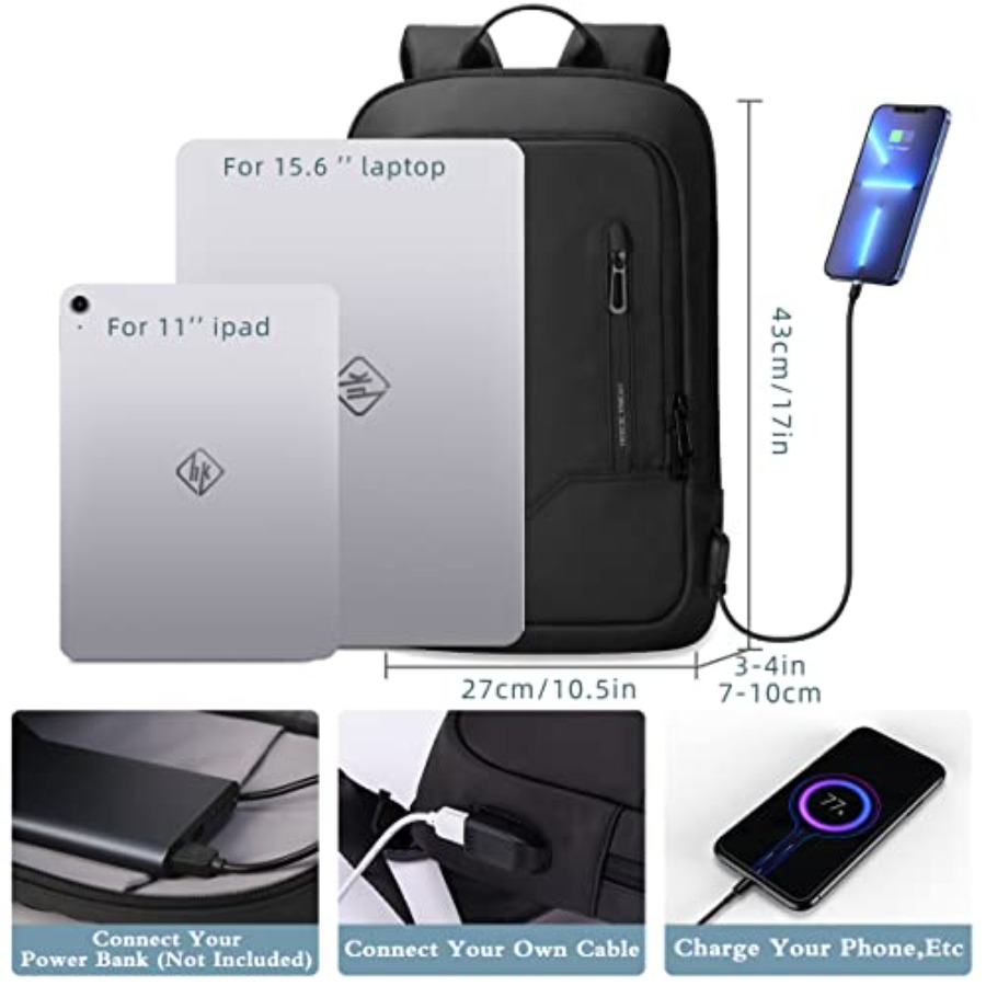 Backpack for Men Business Slim - مراجعة Travel Backpack Anti Theft وسعره