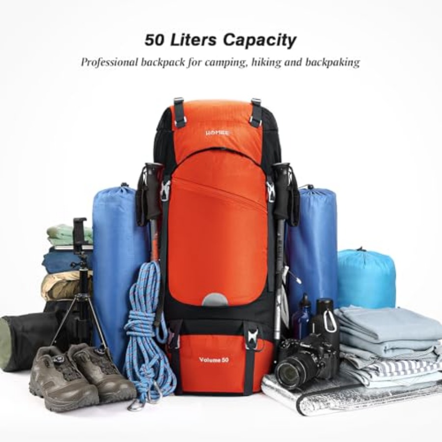 50L Hiking Backpack Travel Bag - مراجعة Hiking Backpack Waterproof وسعره