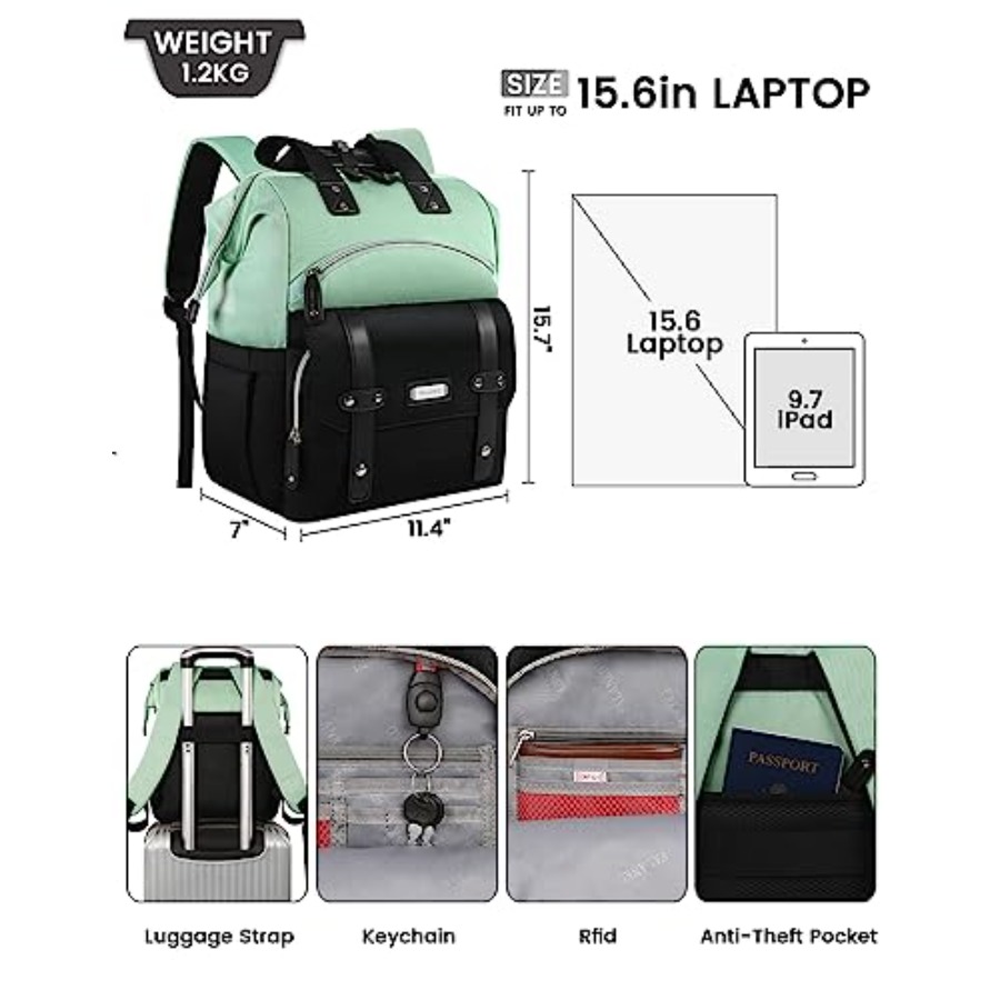 Laptop Backpack for WomenColle - مراجعة Travel Backpack Anti Theft وسعره