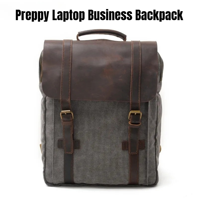 Military Canvas Leather Backpa - مراجعة Rucksack Military Style وسعره