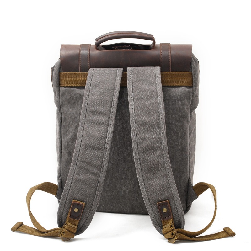 Military Canvas Leather Backpa - مراجعة Rucksack Military Style وسعره