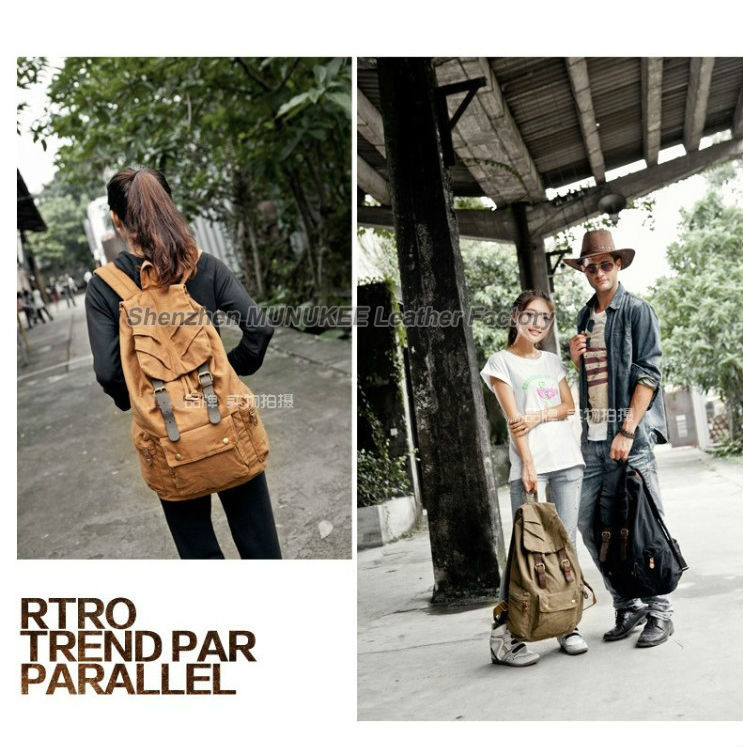 Fashion New Military Canvas Ba - مراجعة Rucksack Military Style وسعره