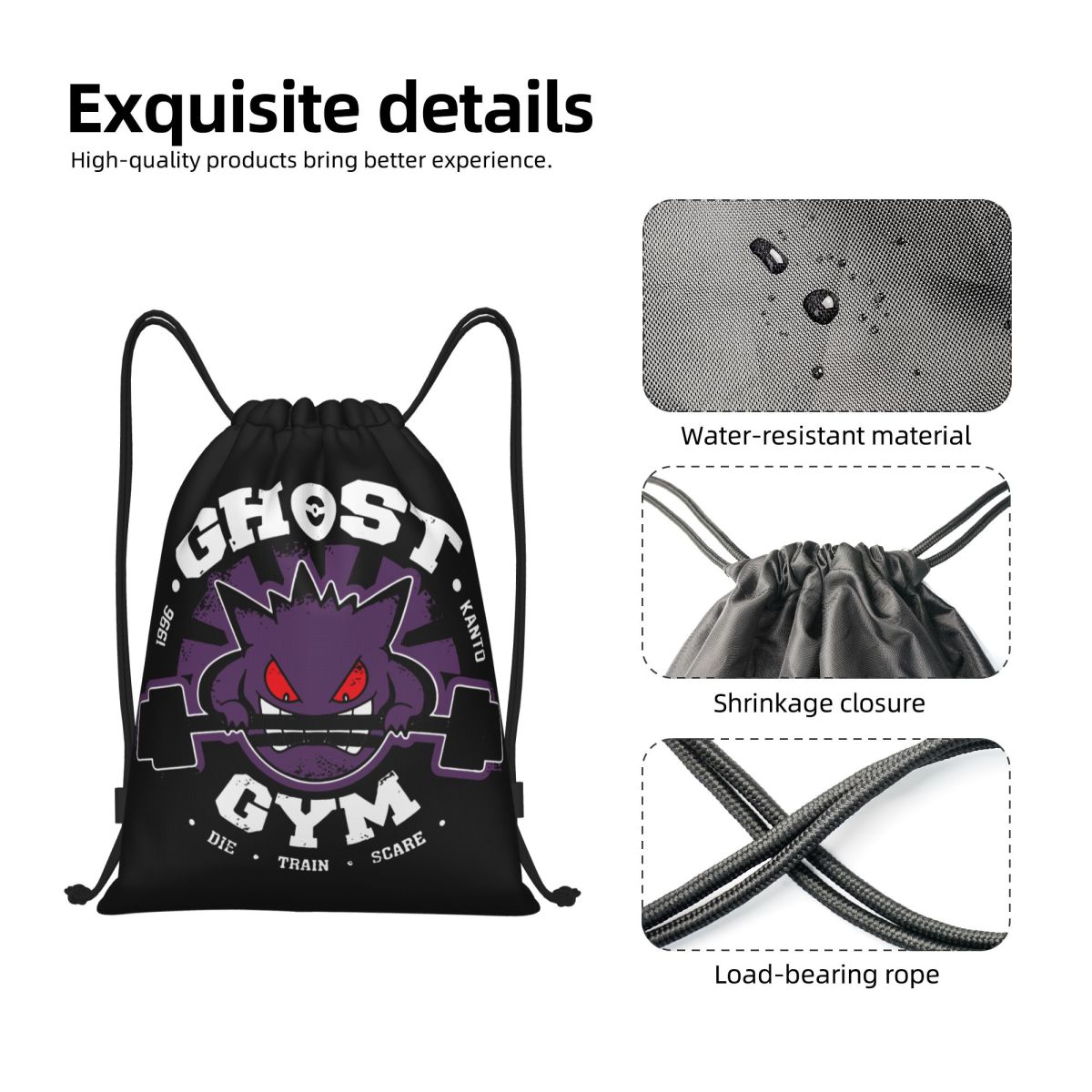 Ghost Gym Drawstring Backpack  - مراجعة Drawstring Gym Bag وسعره