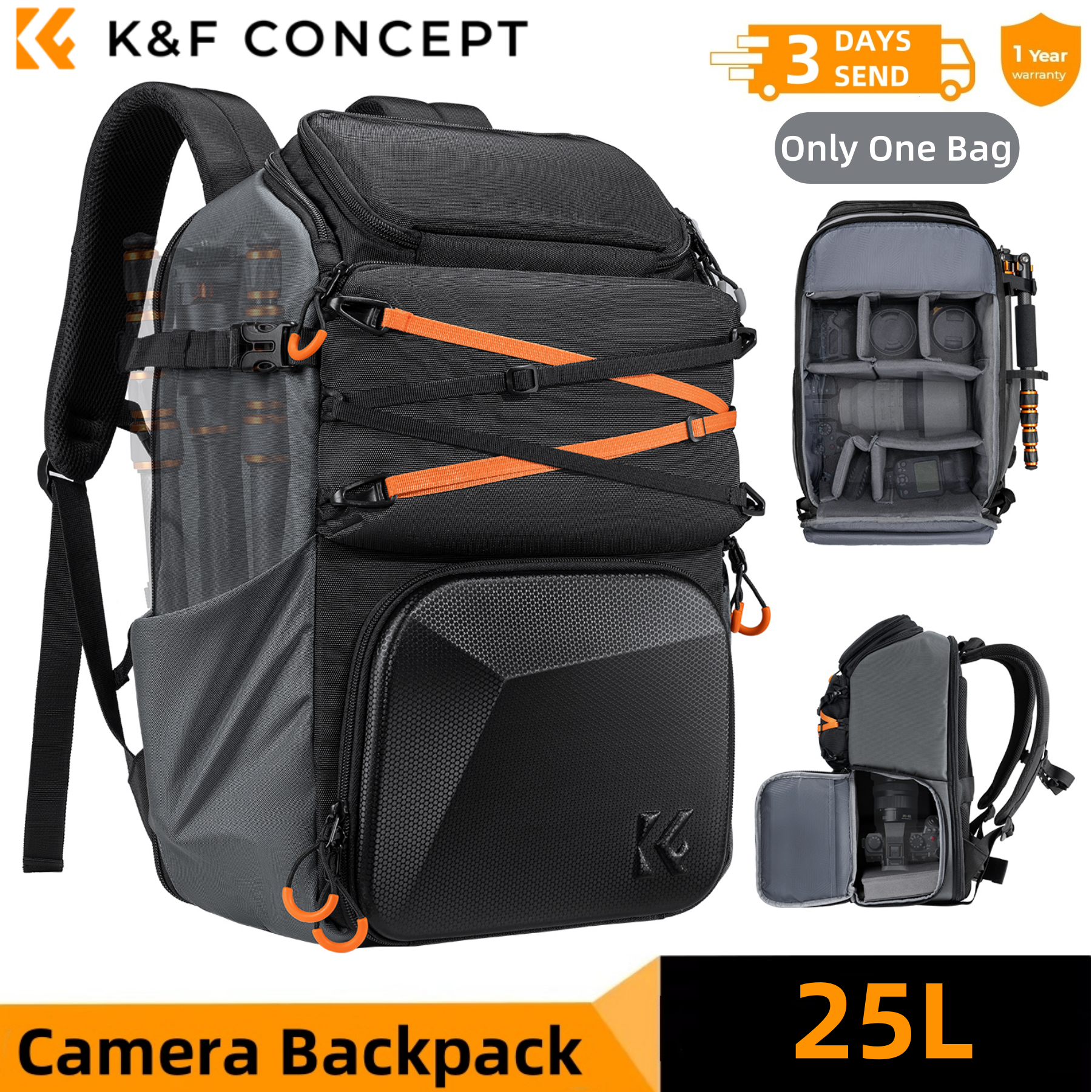 K&F CONCEPT 25L Outdoor Camera - مراجعة Rain Cover Backpack وسعره