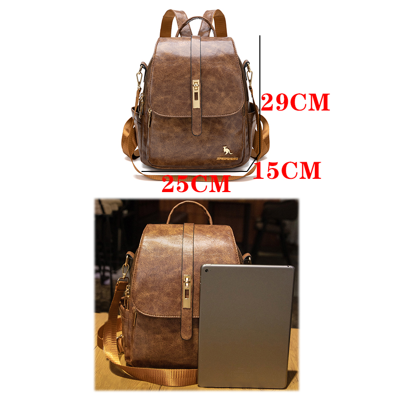 College Women Backpacks Design - مراجعة Leather Backpack Vintage وسعره