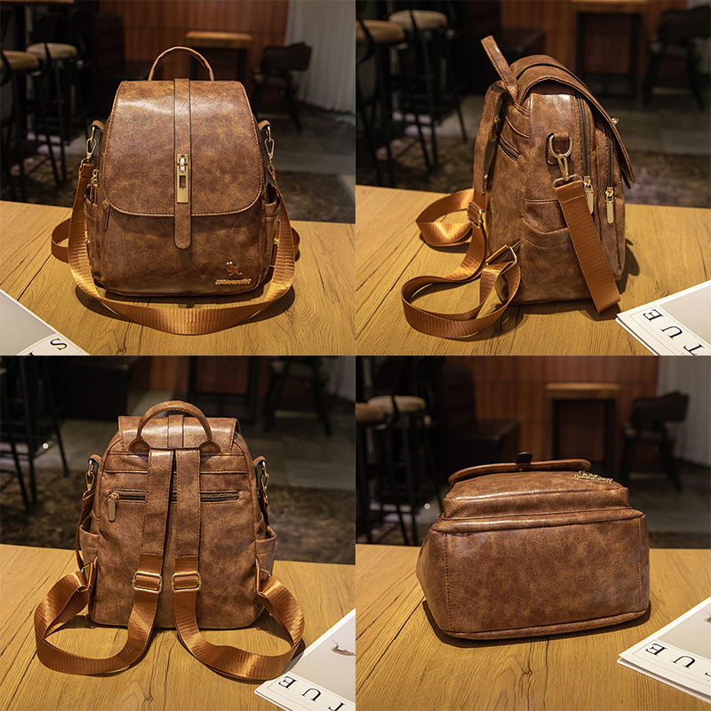 College Women Backpacks Design - مراجعة Leather Backpack Vintage وسعره