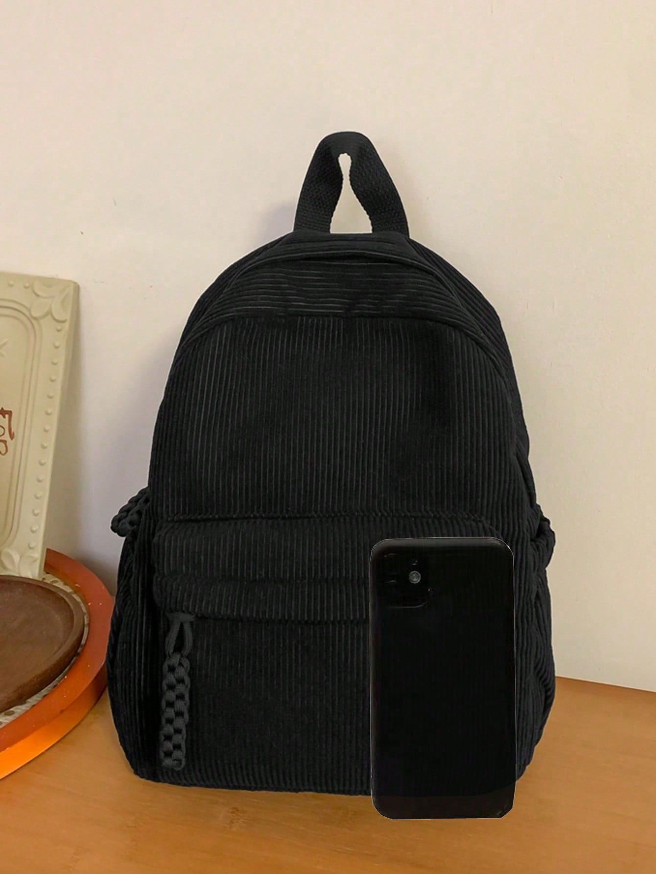 Solid Color Corduroy Fabric Fa - مراجعة Fashion Backpack Women وسعره