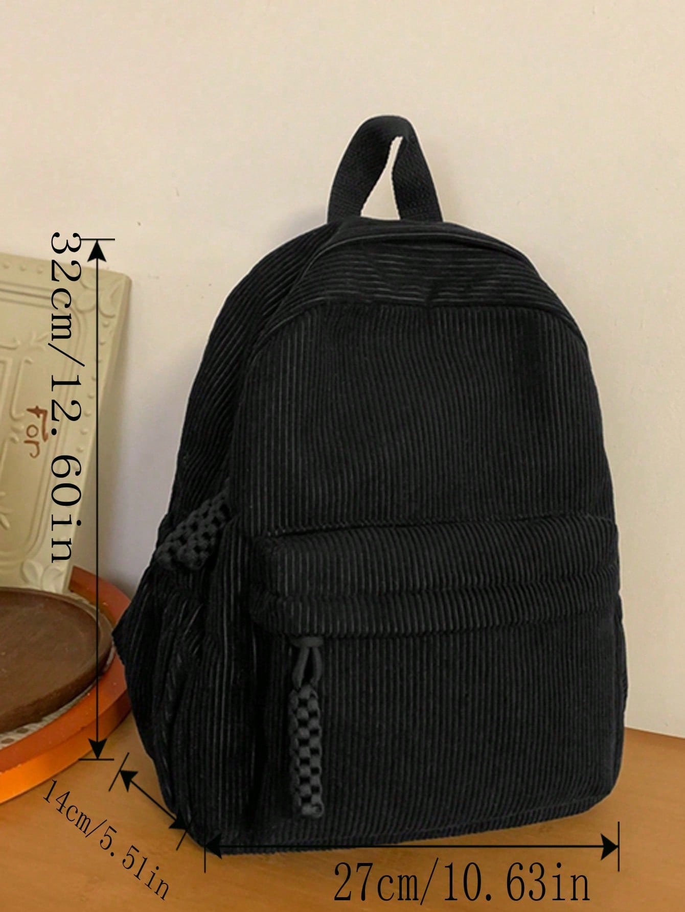 Solid Color Corduroy Fabric Fa - مراجعة Fashion Backpack Women وسعره