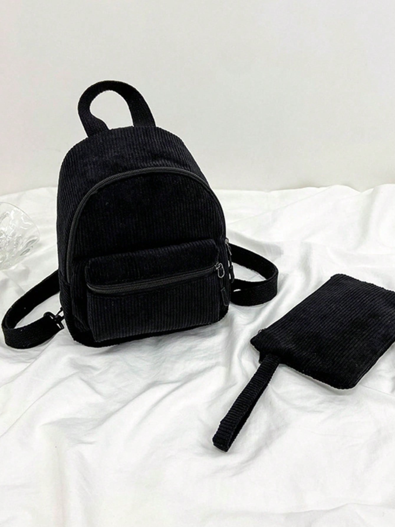 Solid Color Corduroy Fabric Fa - مراجعة Fashion Backpack Women وسعره
