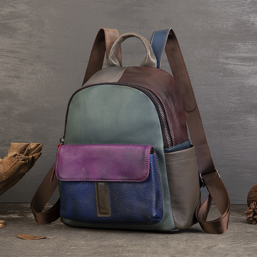 【New Arrival】 Vintage Color Bl - مراجعة Leather Backpack Vintage وسعره