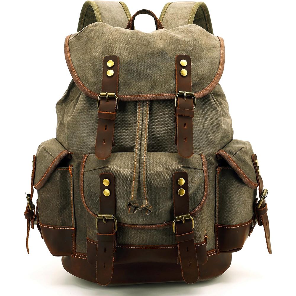 Vintage Canvas Leather Backpac - مراجعة Leather Backpack Vintage وسعره