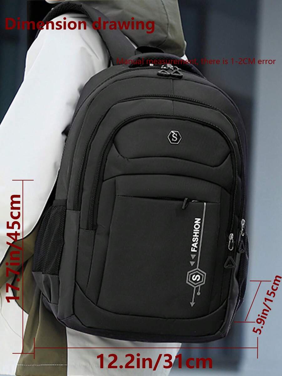 Multi-Compartment Letter Print - مراجعة Laptop Backpack 15.6 وسعره