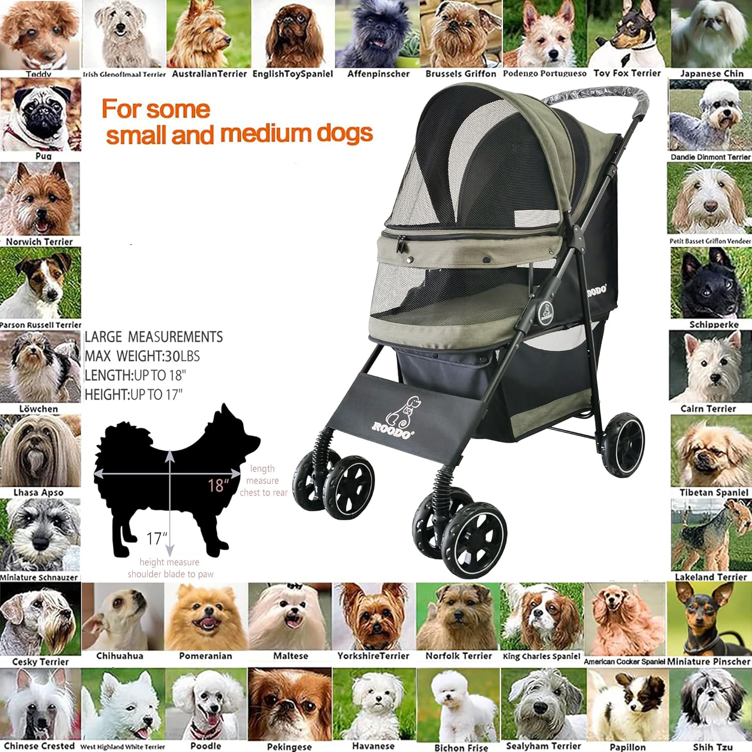 4 Wheel Dog Cat Pet Stroller,  - مراجعة Foldable Backpack Small وسعره