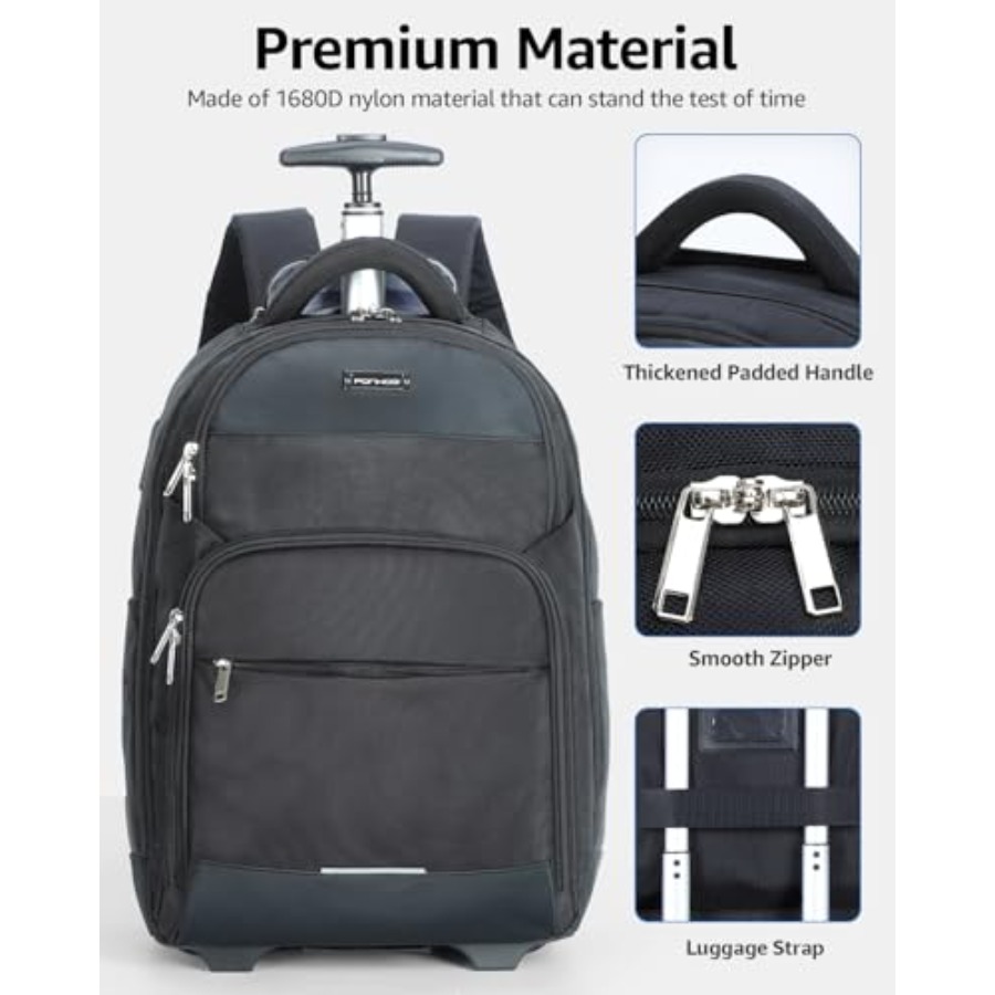 Rolling Backpack 30L Travel La - مراجعة Laptop Backpack 15.6 وسعره