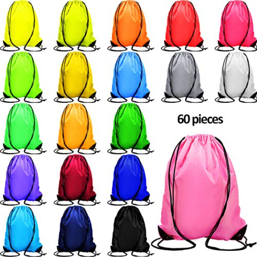 60 Pieces Drawstring Backpack  - مراجعة Drawstring Gym Bag وسعره