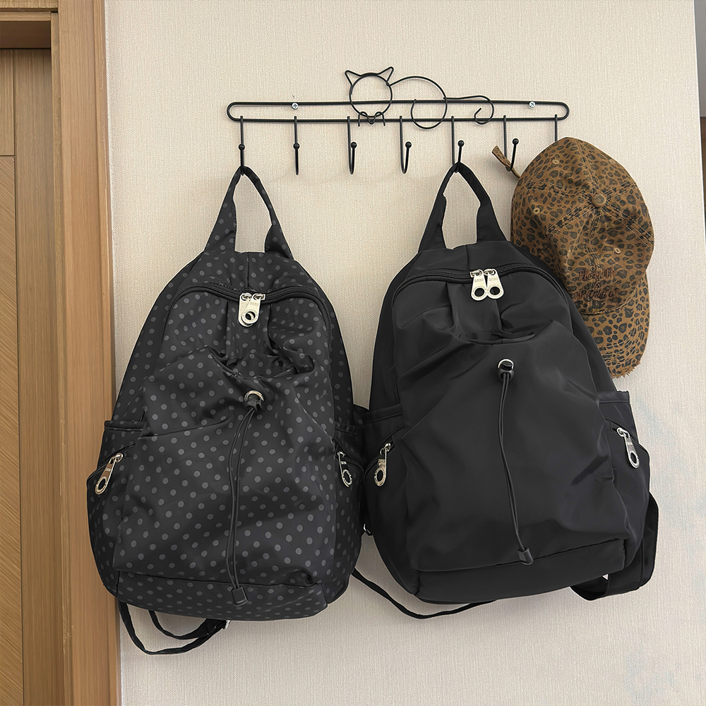 Polka Dot Nylon Drawstring Bac - مراجعة Canvas Backpack Casual وسعره
