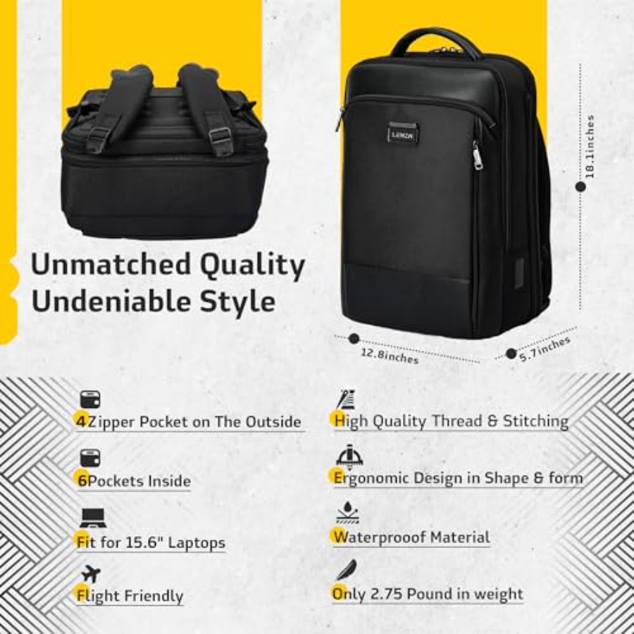 Laptop Business Backpack for M - مراجعة Laptop Backpack 15.6 وسعره