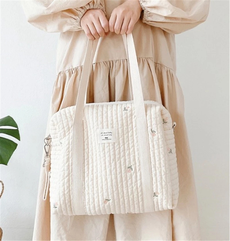 Embroidered Mommy Bag Handbag  - مراجعة Backpack Diaper Bag وسعره