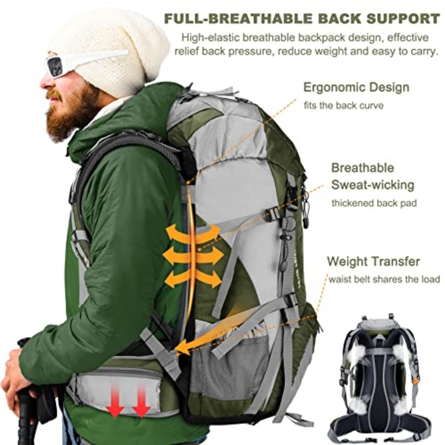 Loowoko 50L Hiking Backpack, W - مراجعة Hiking Backpack Waterproof وسعره