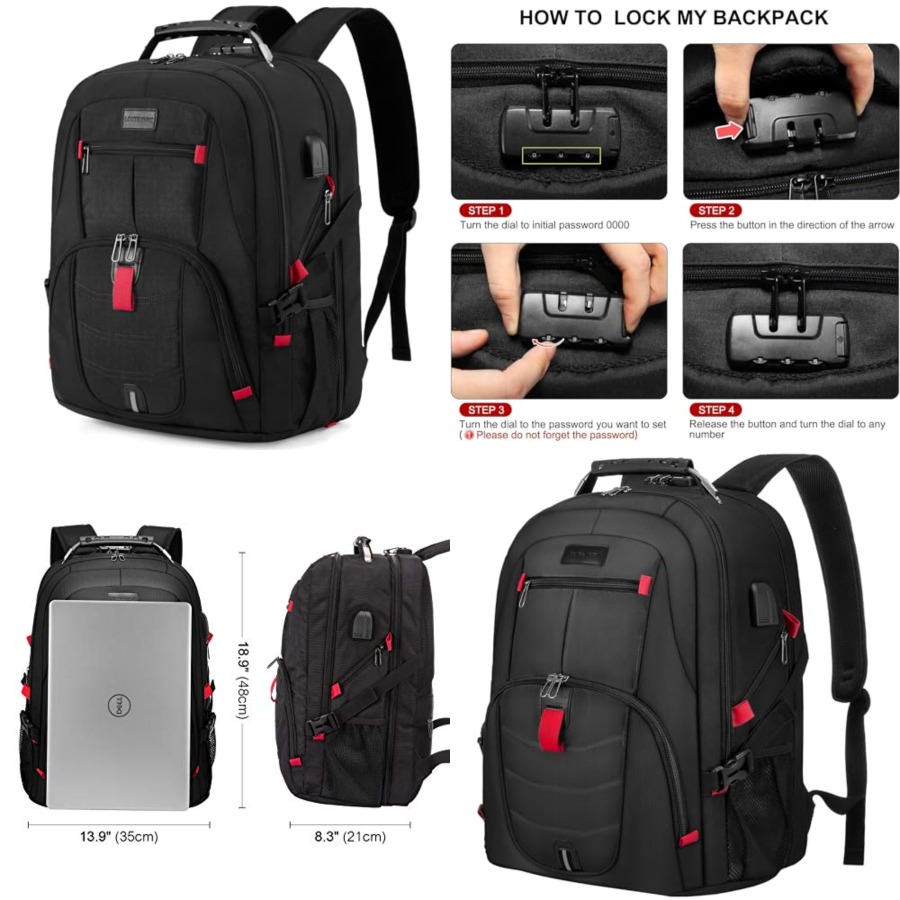 Laptop Backpack for Men Women, - مراجعة Travel Backpack Anti Theft وسعره