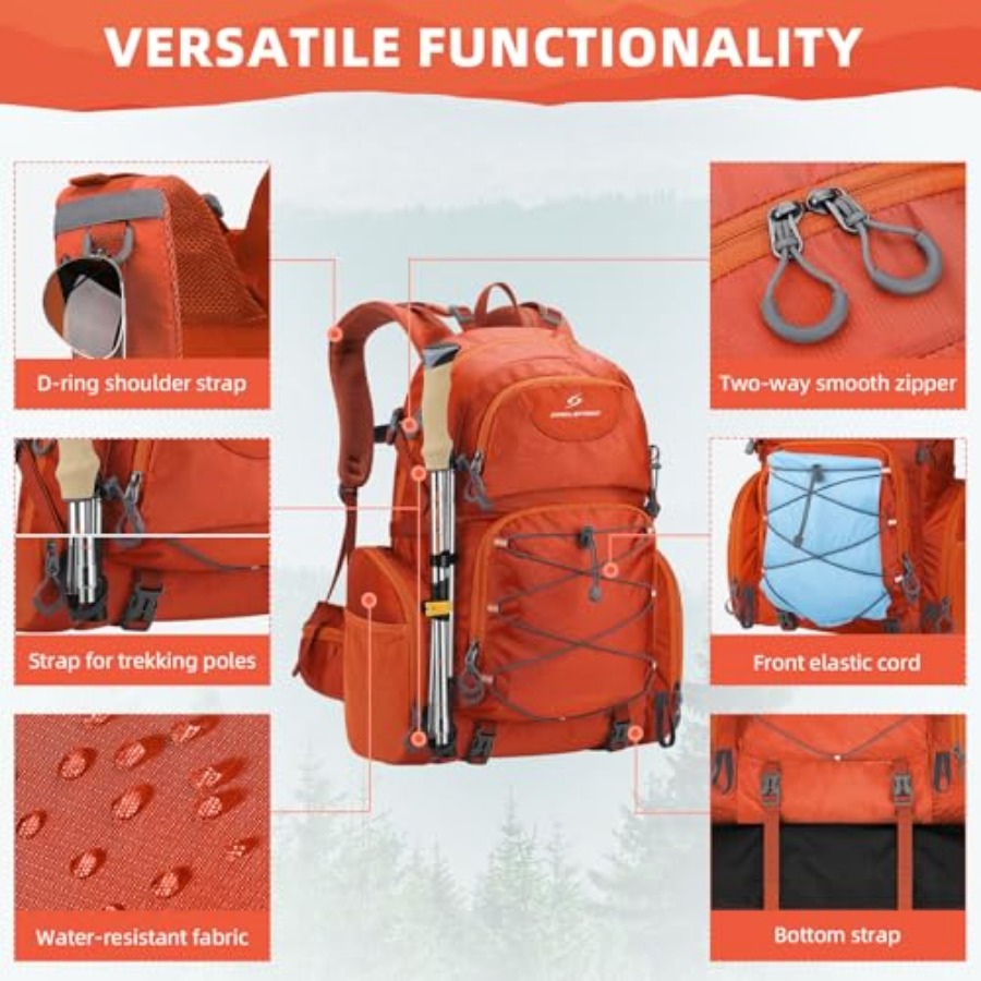 Hiking Backpack, 40L Waterproo - مراجعة Hiking Backpack Waterproof وسعره