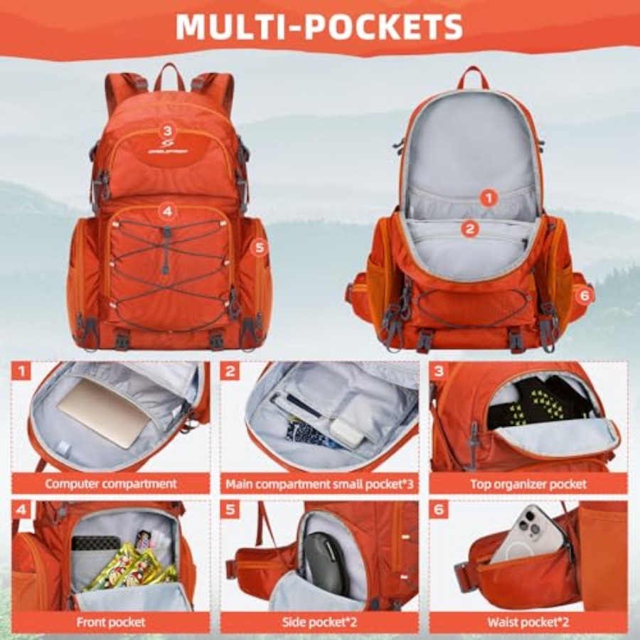 Hiking Backpack, 40L Waterproo - مراجعة Hiking Backpack Waterproof وسعره