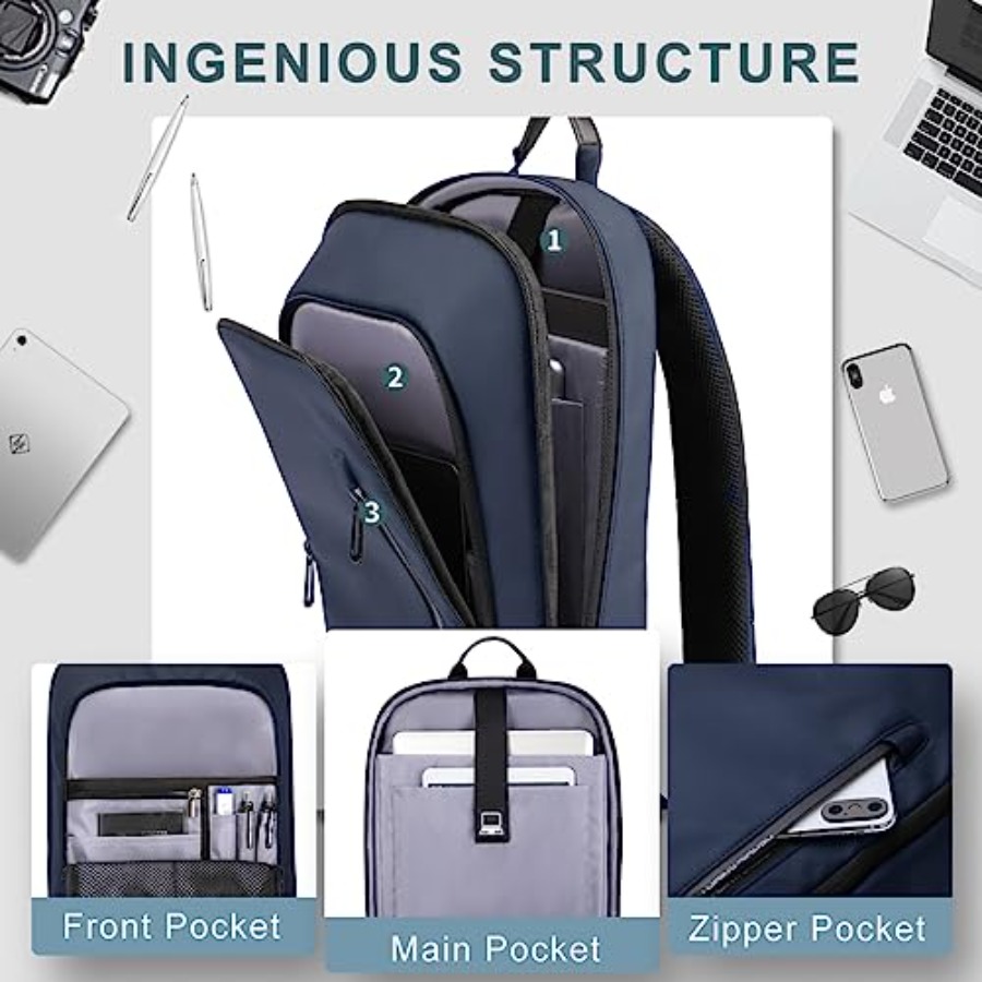 Backpack for Men Business Slim - مراجعة Travel Backpack Anti Theft وسعره