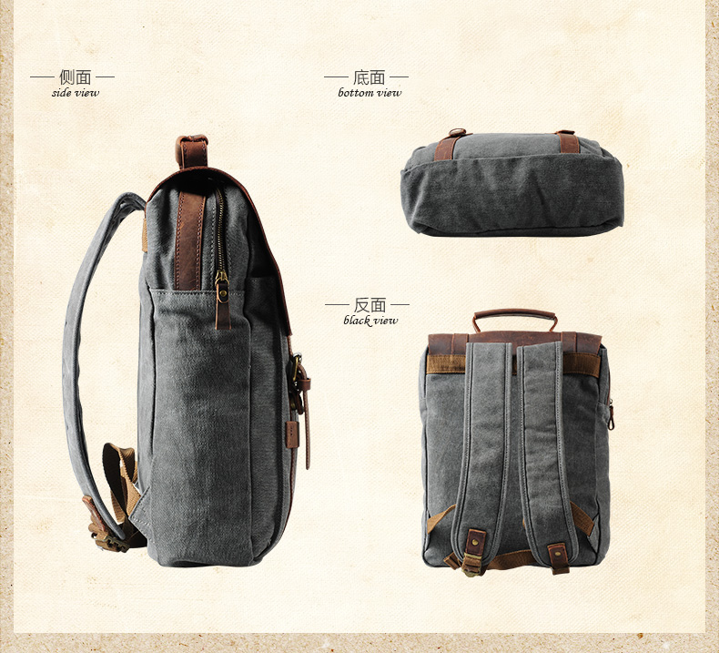 Fashion Male Backpack Leather  - مراجعة Rucksack Military Style وسعره