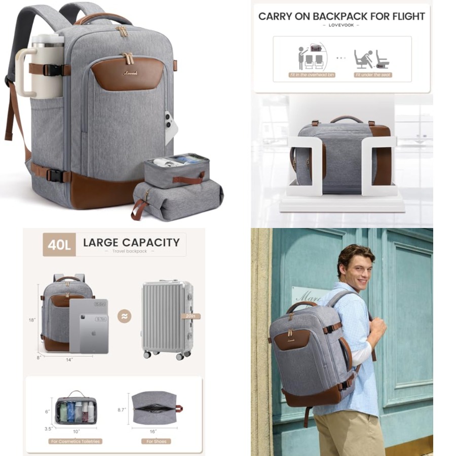 40L Travel Backpack for Women  - مراجعة Laptop Backpack 15.6 وسعره