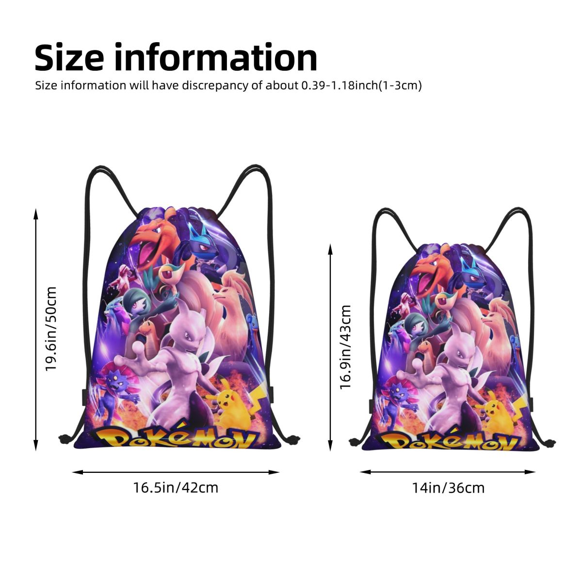 Cute Cartoon Manga Poke-Mon Ba - مراجعة Drawstring Gym Bag وسعره