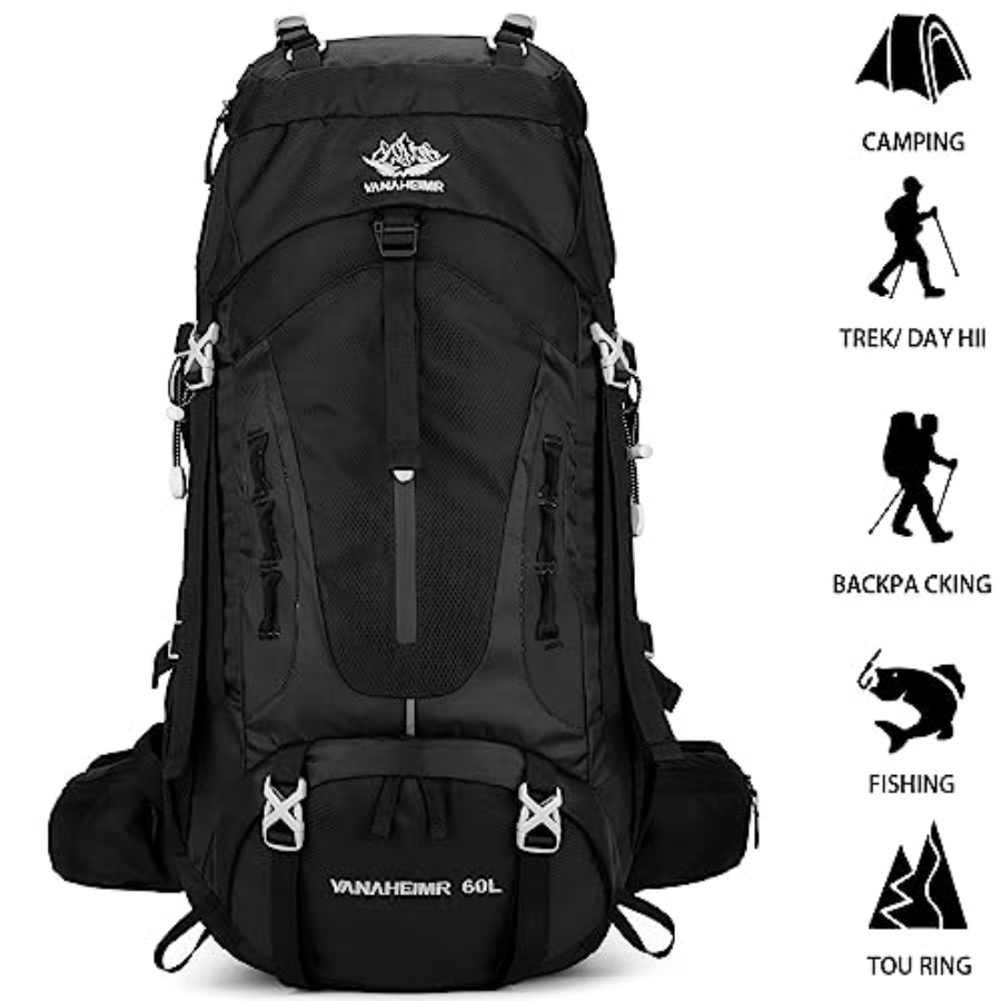 50L Hiking Backpack Men Campin - مراجعة Rain Cover Backpack وسعره