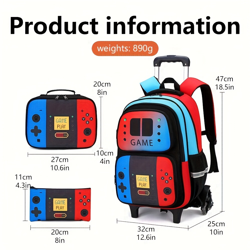 3PCS Kids Rolling Backpack for - مراجعة School Backpack Teen وسعره